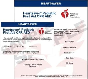 A picture of the cpr certificate and instructions.